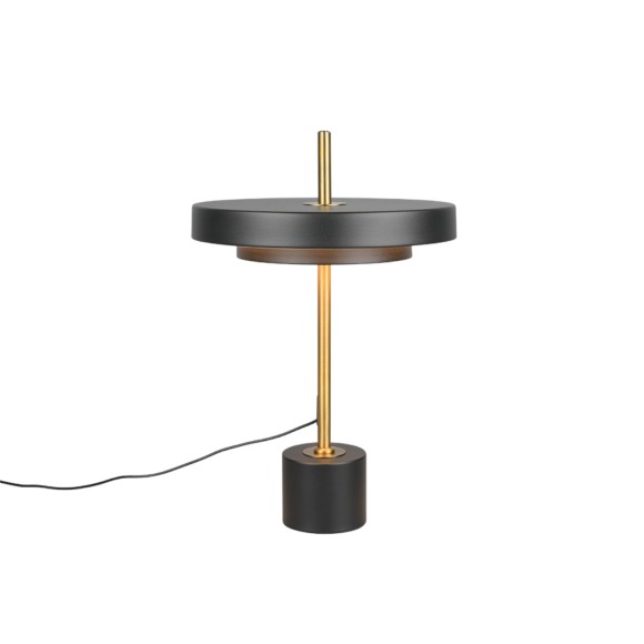 Trio T540210180 LED Tischlampe KEATON | 12W integrierte LED-Quelle | 1x1400lm | 2300+3000+4000K | mit Schalter | Dimmer | schwarz | gold