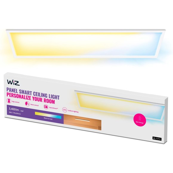 Philips WiZ 8720169071391 LED Deckenleuchte Ceiling RT | 36W integrierte LED-Quelle | 3400lm | 2700-6500K