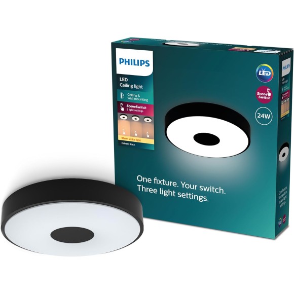 Philips 8720169301290 LED Deckenleuchte Coiner  | 24W integrierte LED-Quelle | 2700lm | 2700K