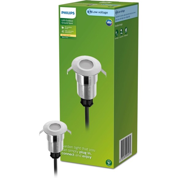 Philips 8720169269279 LED Niedervolt-Außenleuchte Spore | 1W integrierte LED-Quelle | 2700K
