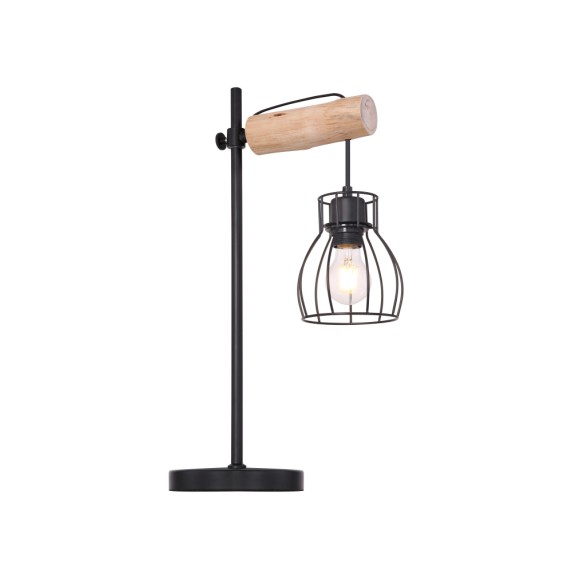 Globo 15326TN Tischleuchte Mina 1x40W | E27 - schwarz, Holz