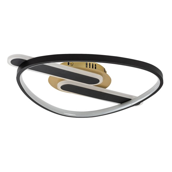 Rabalux 71467 LED Deckenleuchte Brantiel | 60W integrierte LED-Quelle | 3000lm | 3000-6000K | Fernbedienung | Dimmer | schwarz