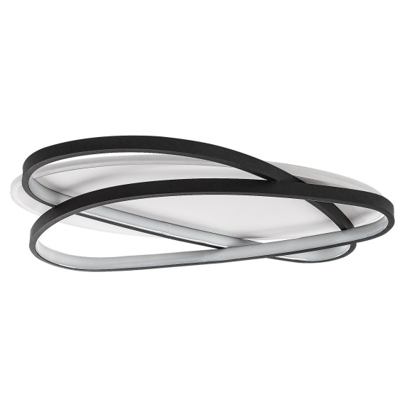 Rabalux 71470 LED Deckenleuchte Brantiel | 57W integrierte LED-Quelle | 3200lm | 3000-6000K | Fernbedienung | Dimmer | schwarz