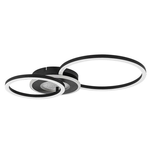 Rabalux 71485 LED Deckenleuchte Lureo | 24W integrierte LED-Quelle | 1580lm | 3000-6500K | Fernbedienung | Dimmer | schwarz