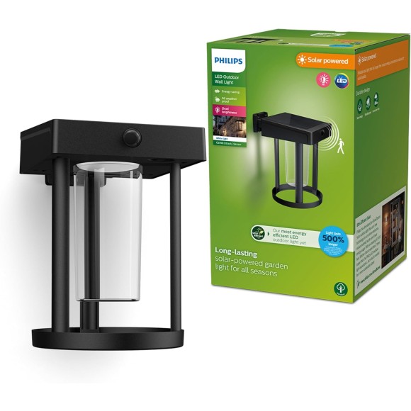 Philips 8720169263932 LED solar Außenwandleuchte Camill | 1,4W integrierte LED-Quelle | 250lm | 3000K