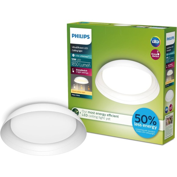 Philips 8720169301016 LED Deckenleuchte Fleta  | 10W integrierte LED-Quelle | 1850lm | 2700K