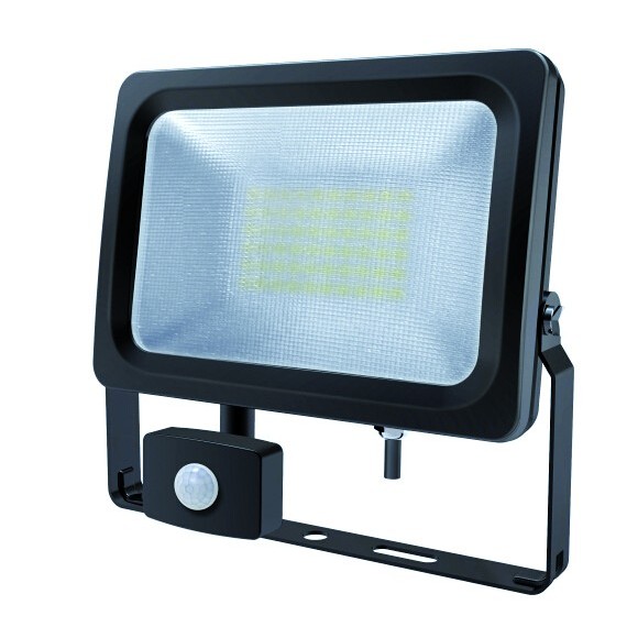 LEDKO 00041 LED Außenreflektorlampe Pir 1x30W| 4000K | IP54 - schwarz