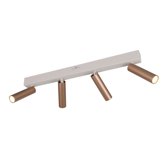 Trio T849210465 LED Spot-Deckenleuchte AMBALA  | 5W integrierte LED-Quelle | 4x500lm | 2300+3000+4000K | braun