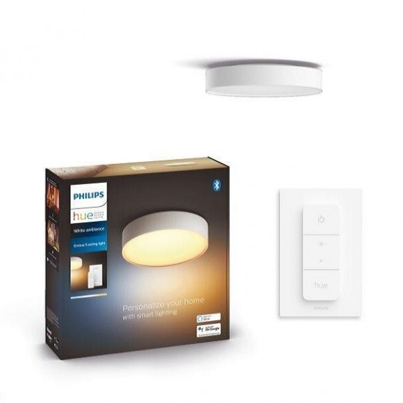 Philips Hue 41158/31 / P6 LED-Deckenleuchte Enrave 1x9,6W | 1220lm | 2200-6500k - White Ambiance, dimmbar, Farbtonschalter, Bluetooth, weiß