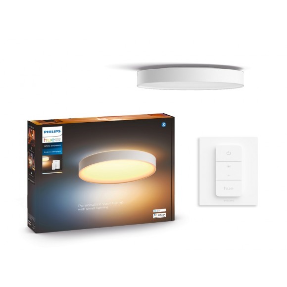 Philips Hue 41160/31 / P6 LED-Deckenleuchte Enrave L 1x33,5w | 4300lm | 2200-6500k - White Ambiance, dimmbar, Farbtonschalter, Bluetooth, weiß