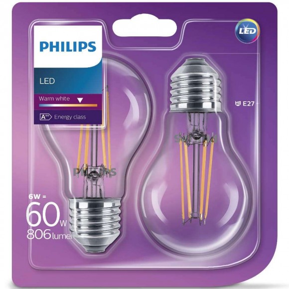 Philips 8718696587478 LED Lampe 1x6W Classic | E2700K
