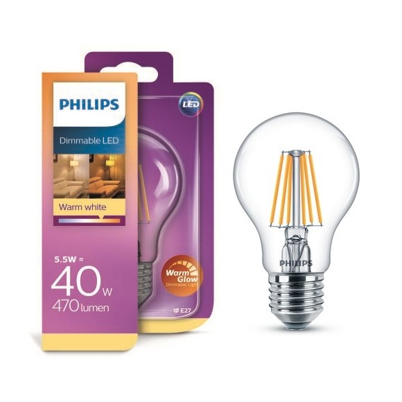 Philips 8718696709283 LED Lampe Classic 1x5,5W | E27