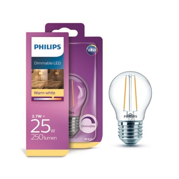 Philips LED Classic 2,7W/25W E27 CL P45 WW D Tropfen