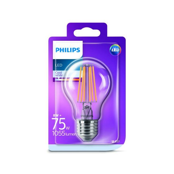 Philips 8718696742471 LED Lampe Classic 1x8W | E27 | 4000K