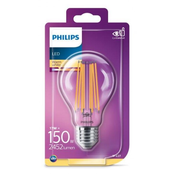 Philips 8718699657826 LED Lampe Classic 1x17W | E27 | 2700K - EYECOMFORT