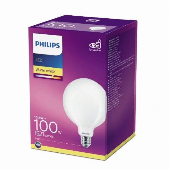 Philips 8718699665142 LED Lampe Classic 1x10,5W | E27 | 2700K - EYECOMFORT
