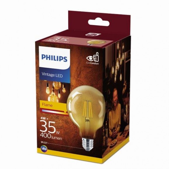 Philips 8718699673604 LED Lampe Classic Vintage 1x4W | E27 | 2700K EYECOMFORT