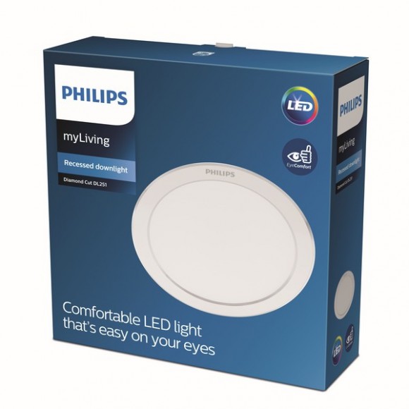 Philips 8719514250161 LED Spotleuchte Diamant Cut 1x17w | 1600lm | 3000k - EyeComfort, weiß
