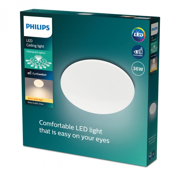 Philips 8719514431706 LED-Deckenleuchte Moire 1x36W | 3600lm | 2700 K - weiß