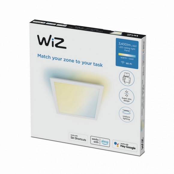 Wiz Tunable white 8719514554856 LED Ceiling SQ Deckenpanel 600x600mm 1x36W | 3400lm | 2700-6500 K - weiß