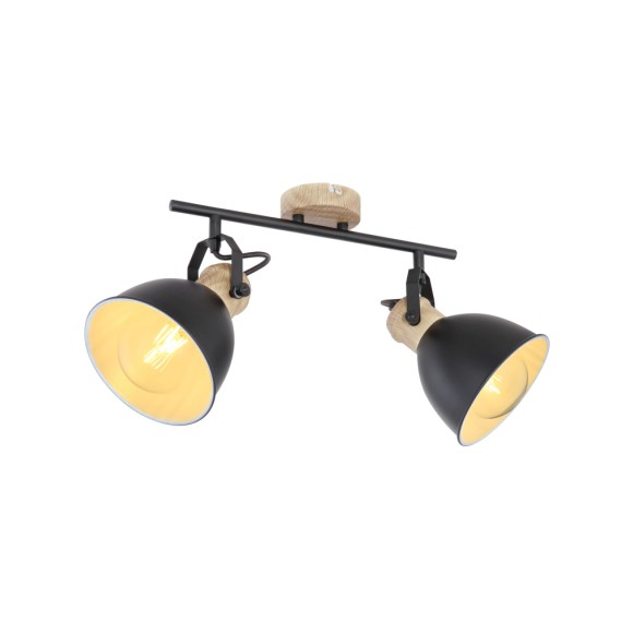 Globo 54018-2S Wandstrahler Wiho 2x40W | E27- schwarz, Holz