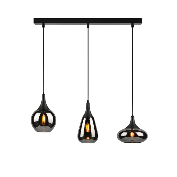Trio 317000332 Pendelleuchte Lumina 3x40W | E14 - höhenverstellbar, schwarz, chrom