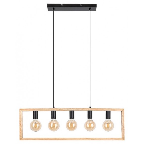 Rabalux 2294 Deckenleuchte Indigo 5x40W | E27 - schwarz, Holz