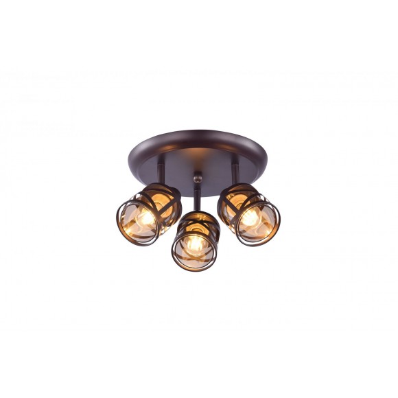Rabalux 5337 Kronleuchter Oberon 3x40W | E14 | IP20 - Coffee, Braunglas