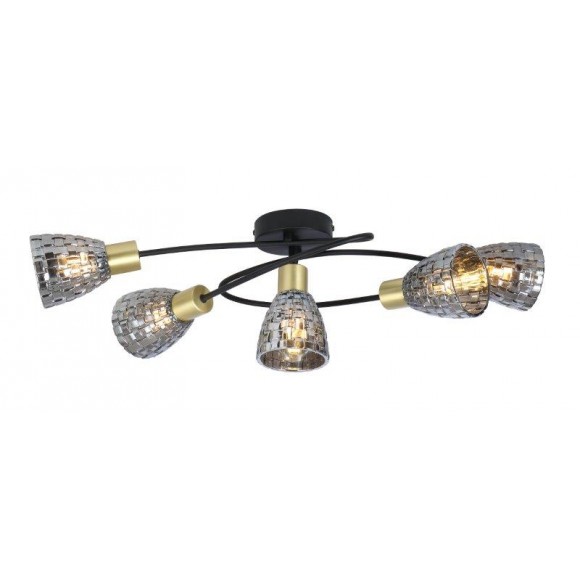 Rabalux 6930 Deckenleuchte Stacy 5x40W | E14 | IP20 - schwarz, antike bronze, rauch