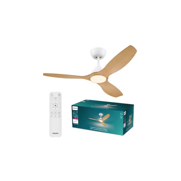 Philips 8721103095923 LED Ventilator mit Licht Olas  | 35W integrierte LED-Quelle | 2650lm | 3000-6500K | Dimmer | Fernbedienung