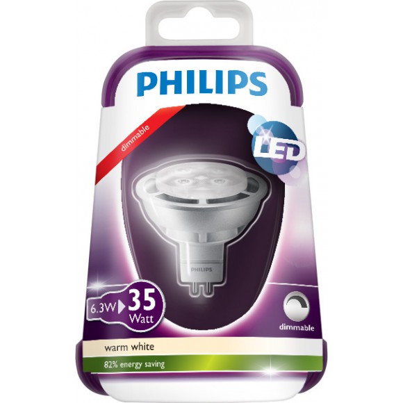 Philips LED Leuchtmittel 6,3W (35W) GU53 WW 12V MR16 36D Spotleuchte