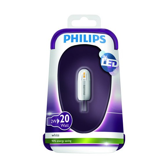 Philips LED Leuchtmittel 2W (20 W) G4 WH 12V ND, weiß