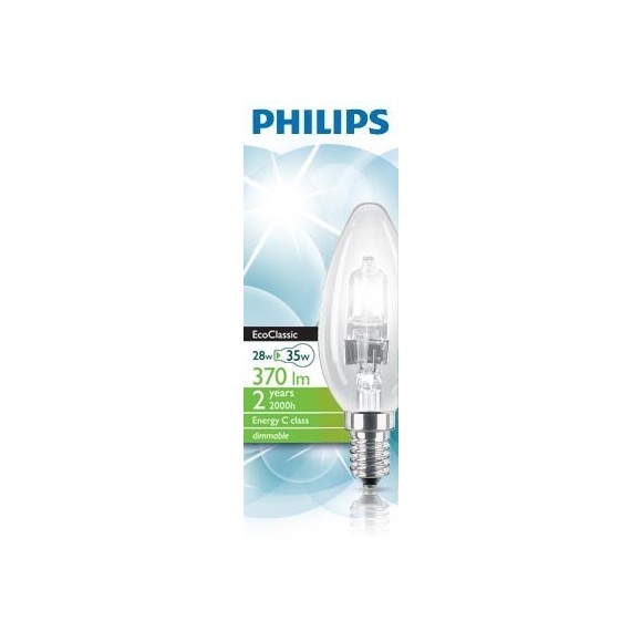 Philips Leuchtmittel Halogen Classic 28W E14 230V B35 CL 1CT/15