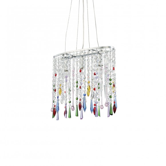 Ideal Lux 105253 Pendelleuchte Rain Color 3x40W| E14 - Kristall