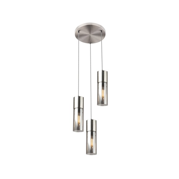 Globo 21000-3HN Pendel-Deckenleuchte Annika 3x25W | E27 - schwarz, nickel
