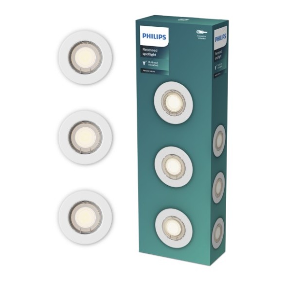 Philips 8721103037077 Set von Einbauleuchten Peridot  GU10 | weiß