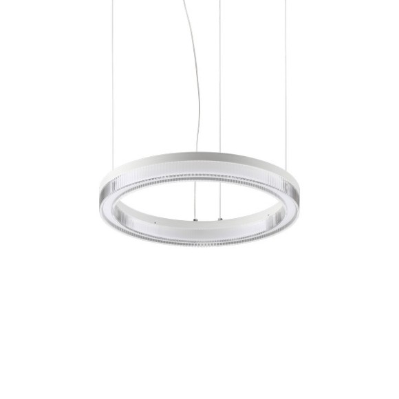 Ideal lux 343402 LED Pendelleuchte CROWN  | 21W integrierte LED-Quelle | 1620lm | 3000K | Seilleuchte | weiß