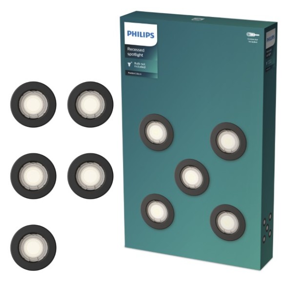 Philips 8721103037152 Set von Einbauleuchten Peridot GU10 | schwarz