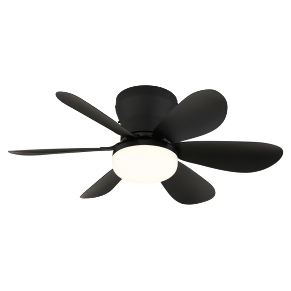 Globo 03625S LED Ventilator mit Licht DELORES | 5W integrierte LED-Quelle | 350lm | 2700-6500K | Ventilator | schwarz | matt