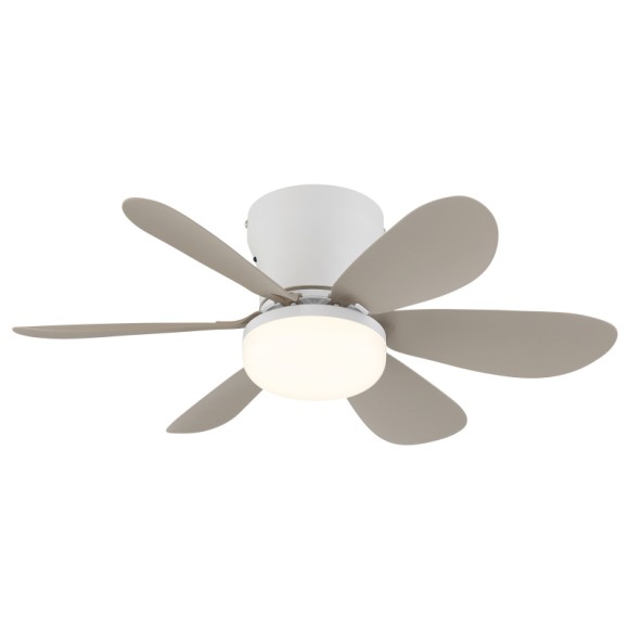 Globo 03625SA LED Ventilator mit Licht DELORES | 5W integrierte LED-Quelle | 350lm | 2700-6500K | Ventilator | weiß | matt