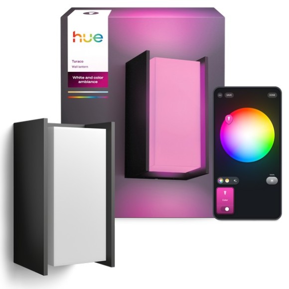 Philips Hue  8721103118578 LED Wegeleuchte Turaco  | 8W integrierte LED-Quelle | 1100lm | 2000-6500K | rgb - farbig | Dimmer | anthrazit