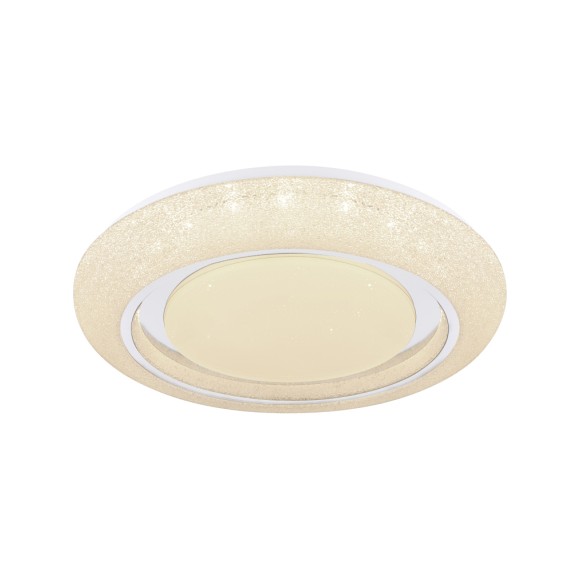 Globo 483111-28SH LED Deckenleuchte 1x28W | 2200lm | 3000-6000K - smart, Glitzereffekt, dimmbar, Memoryfunktion, Nachtmodus, Fernbedienung, weiß, opal