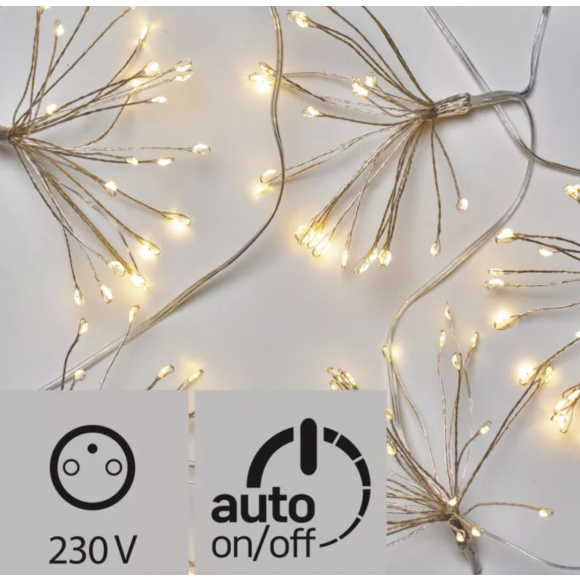 Emos ZY2353T LED Weihnachtsgirlande Nano-Trauben 2,7W | IP20 | 150 Leuchtmitteln - warmweiß, Timer