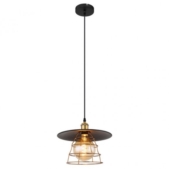 Globo 15086BH1 Pendel-Deckenleuchte Viejo 1x60W | E27 - schwarz, messing, gold