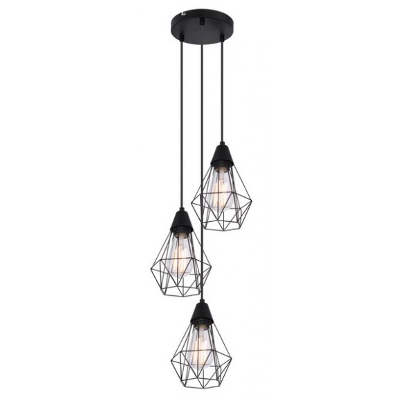 Globo 15351-3HR Pendel-Deckenleuchte Isabella 3x60W | E27 - schwarz