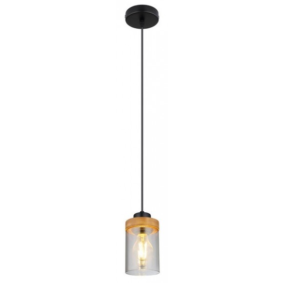 Globo 15557H Pendel-Deckenleuchte Finca 1x40W | E27 - schwarz, messing, rauch