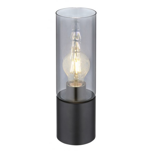 Globo 21000TB Tischleuchte Annika 1x25W | E27 - Tastschalter, schwarz, rauchfarben