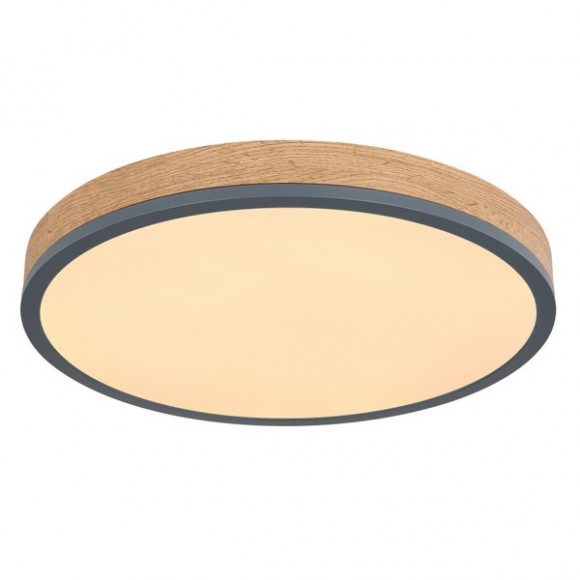 Globo 416080WD2R LED-Deckenleuchte Doro 1x24W | 1800lm | 3000K - opal, schwarz, Holz