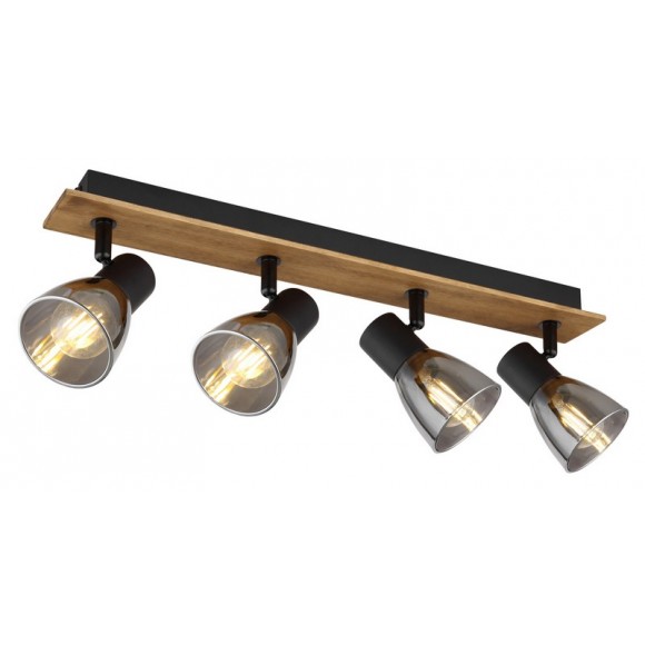 Globo 54307-4W Claude 4x40W | E14 - schwarz, Holz, rauchig