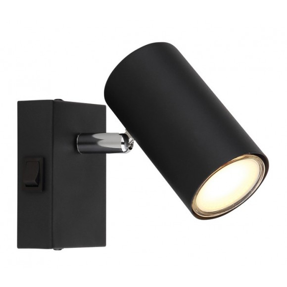 Globo 57911-1B Wandleuchte Robby 1x25W | GU10 - Schalter am Gehäuse, schwarz
